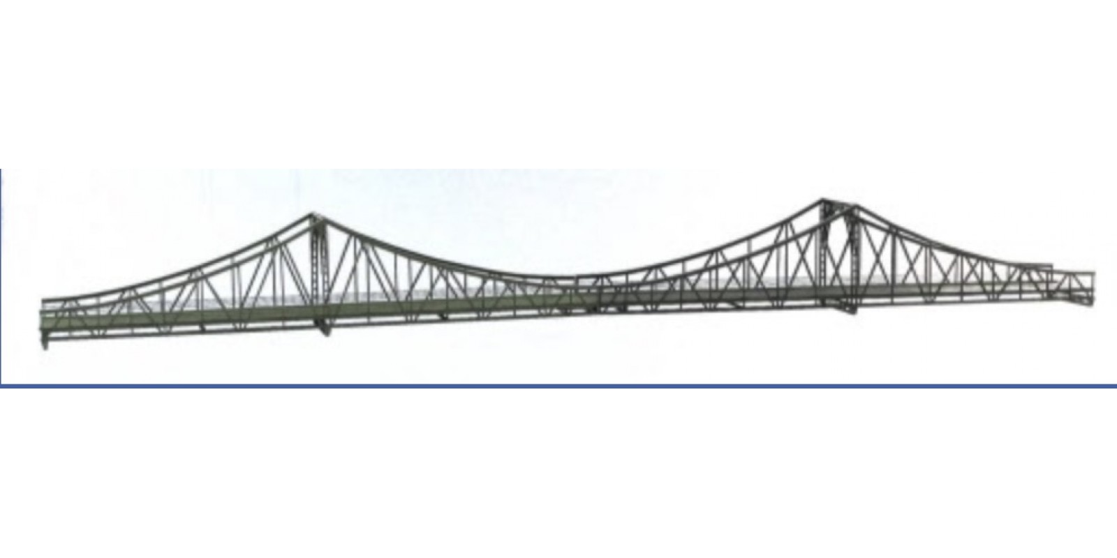 HA16510 Z150 Zügelgurtbrücke 147 cm 2-gleisig, grau